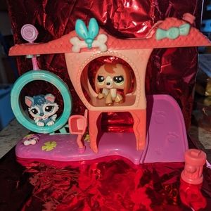 Littlest Pet Shop Small Playset Playful Puppy House Dachshund 2035 Husky 2036